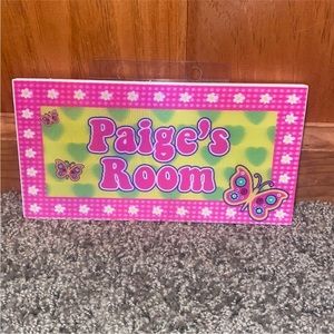 NWT “Paige’s Room” Sign